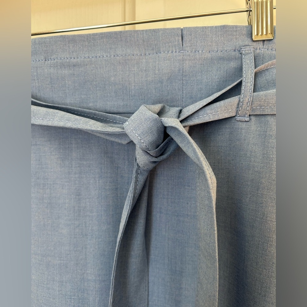 Ann Taylor Blue Paper Bag Tie- Front Skirt Size 4 - Picture 4 of 8